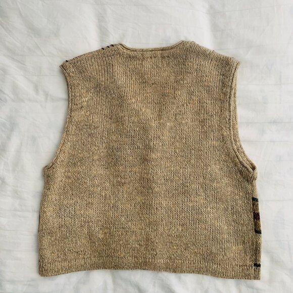 Vintage Graffiti Women knit button vest Size L - Picture 3 of 6